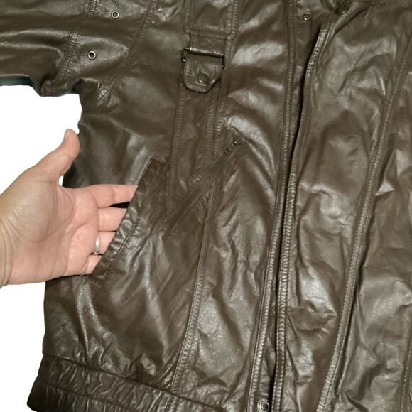 Vintage Brown Leather Motorcycle‎ Jacket - Stylish Biker Outerwear Sere Descript - Picture 8 of 16